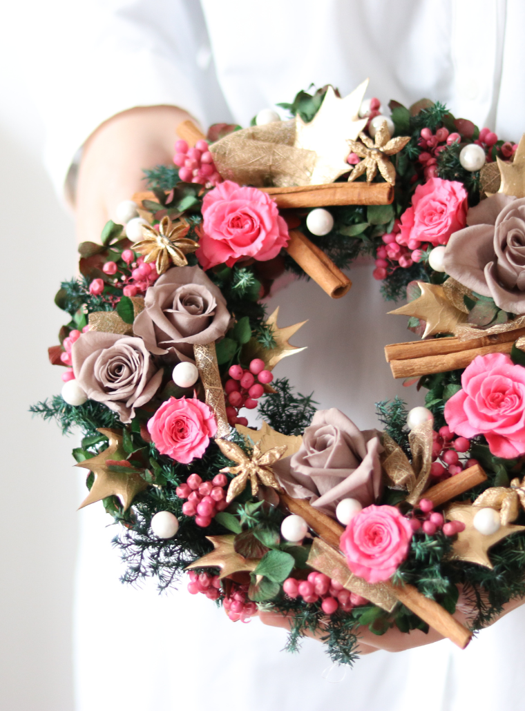 プリザーブドフラワー】デザートリース【レッスン】 – プリザーブド